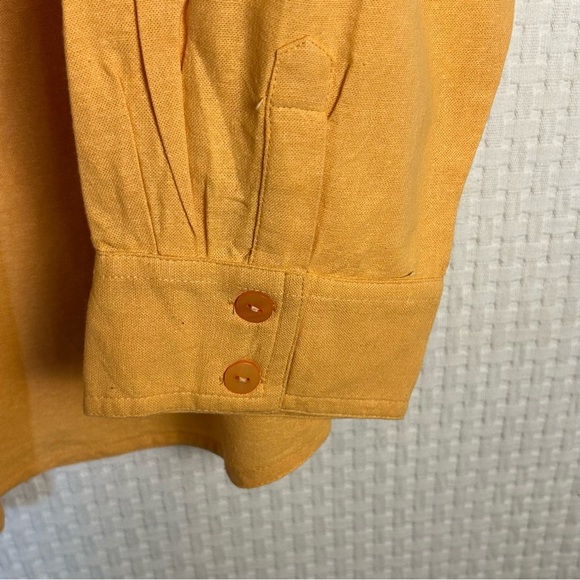 NEW NorthStyle Tunic Top 2X Goldenrod Button Front Blouse Cotton Rayon Boxy Fit - Picture 7 of 10